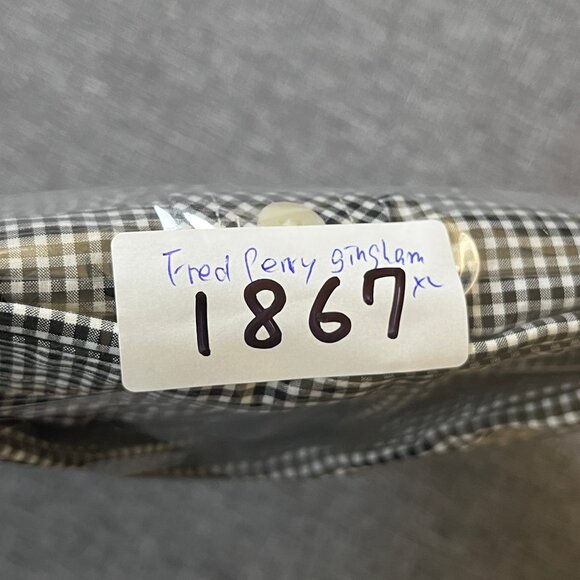 Fred Perry Gingham Check Cotton Button Down Long Sleeve Shirt - Men's Size XL - Picture 12 of 12
